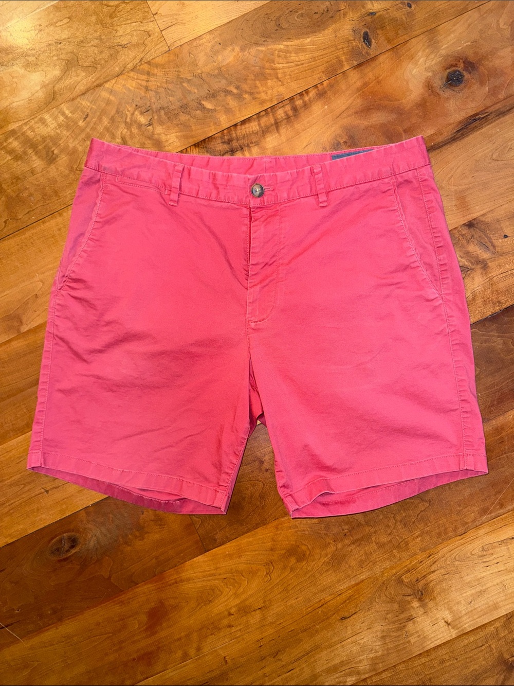 Bonobos Coral Pink Flat-Front Cotton Shorts - 34x7